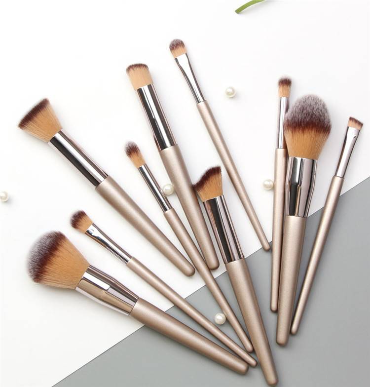 Gracedo Oem&odm Foundation 10 Pieces Custom Brown Makeup Brushes Set